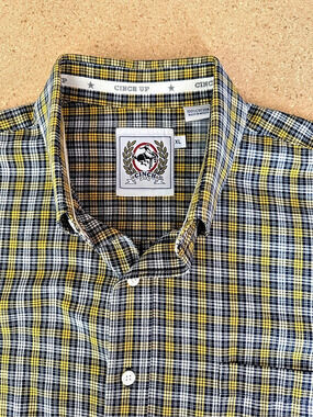 Cinch Up Plaid Cotton Shirt Size XL Like New